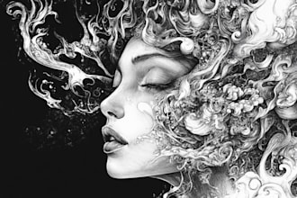 draw black and white illustrations
