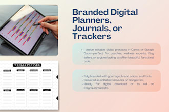 create branded digital planners, journals, or trackers in canva