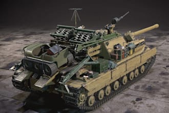 sculpt 3d tank model, battle tank, military tank model for 3d printing, stl file