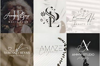 design unique minimalist line art beauty cosmetic brand logo or any graphics