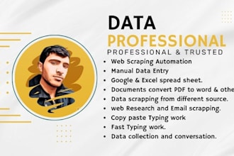 expert data extraction and web scraping using python, node js and automation