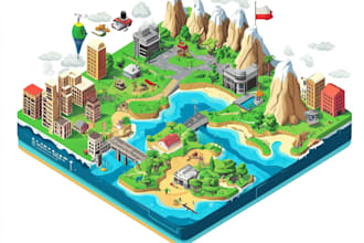 create a isometric map vector illustration