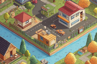 create 2d isometric illustration or map