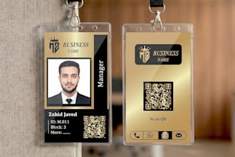 design business cards, id cards and stationery with qr code
