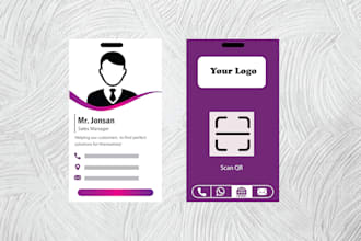 design business cards, id cards and stationery with qr code