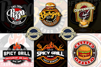 make restaurant, pizza, bbq, burger, drink, catering, food logo