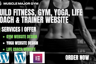 build gym website, yoga website, life coach website, trainer website,wix website