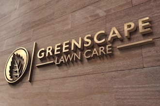 create vintage hand drawn, lawn care logo