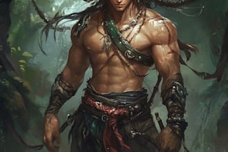 make an intricate artwork of a fantasy or game figure