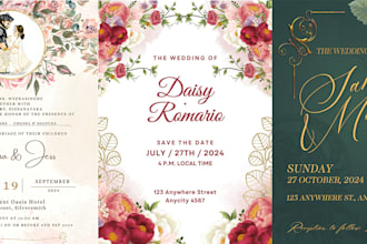 create invitation and wedding card design, birthday, party and greeting card