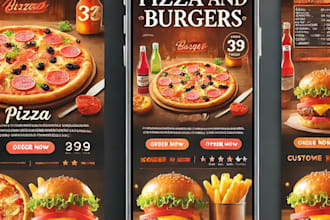 design a profitable shopify restaurant store for pizza and burgers