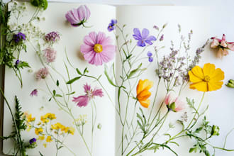 watercolor botanical illustrations of flowers and plants