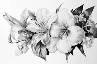 create a realistic botanical drawing