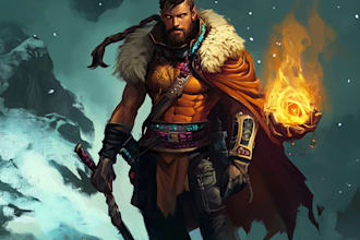 do dnd fantasy sci fi character or landscape illustration