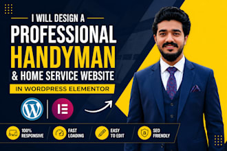 design a professional handyman and home service website in wordpress elementor