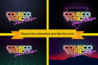 create a retro 80s animation with your logo