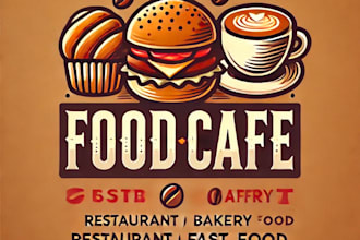design a unique food cafe, restaurant, bakery, and fast food logo
