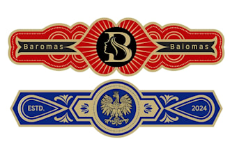do a premium cigar band, cigar logo, cigar label, cigarette and box design