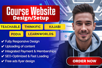 create online course website with kajabi, thinkific, or teachable