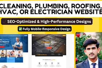 design a professional cleaning, plumbing, roofing, hvac, or electrician website