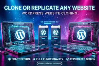 copy or clone website, duplicate, replicate website or wordpres website design