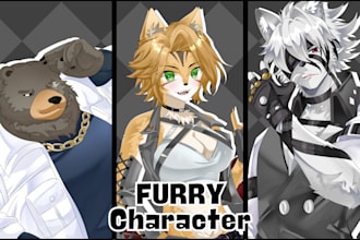 draw furry character, furry oc, fanart, anthro chara or create your fursona art
