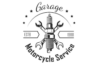 create motorcycle garage logo design