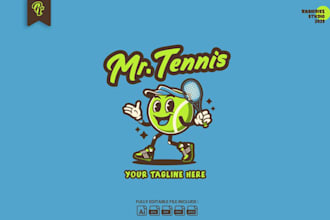 create sport cartoon tennis logo