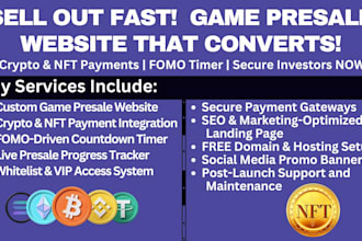 build a profitable game presale website, crypto,  nft, web3