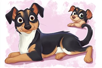 draw your pet portrait into cute disney style