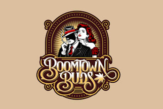 design boom town buds roll logo