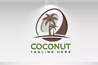 design professional coconut logo for your business or brand