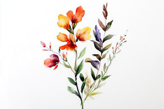 create a botanical watercolor illustration