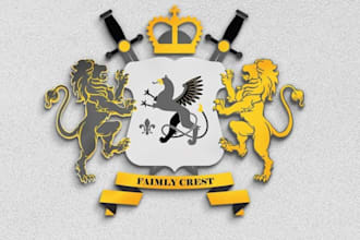 make luxury, heraldic, classy, crown and lion logo for you
