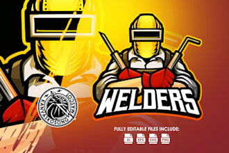 create mascot mechanical welding logo