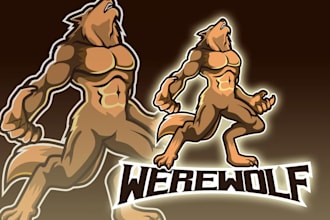 make creative mascot werewolf logo