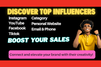 find instagram, tiktok, and youtube influencers for your marketing list