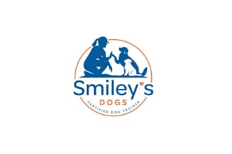 create playful joyful dog training business logo