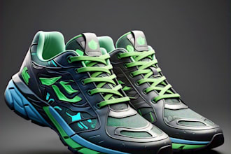 do realistic 3d shoe design modeling rendering animation for footwear sneakers
