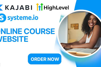 gohighlevel online course website kajabi online course website systeme io course