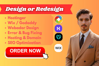 design or redesign wix, hostinger, odoo, showit, duda, magento, webador website