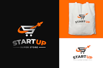 make a modern ecommerce retail online store shop logo and any graphics design