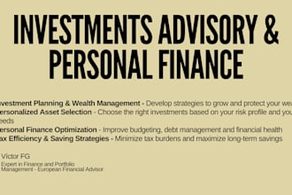 help you optimize your finances and investment strategies