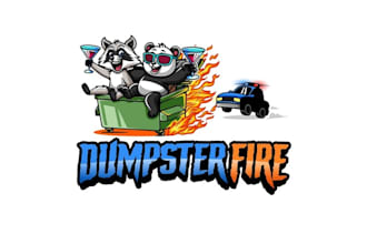 design high quality dumpster fire logo