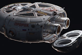 create 3d spaceship model, spear part model, 3d amor, game asset, props object