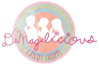 create a watercolor abstract candy shop logo design