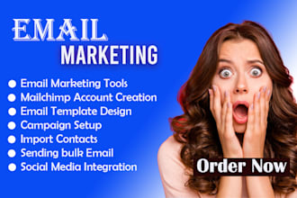 complete mailchimp email campaign template design and marketing