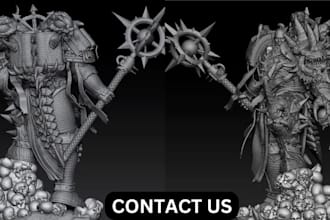 3d print and paint 40k boardgame figurines miniatures, resin 3d character