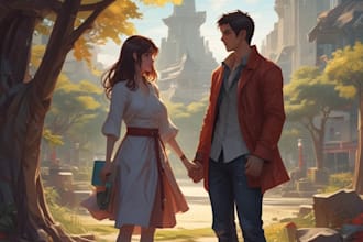 draw your couple character with anime style