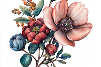 design craft a beautiful botanical or  plants, fruits, flowers, vegetables, herb